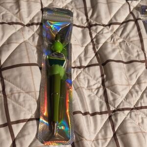 Green Pen with Pom-Pom